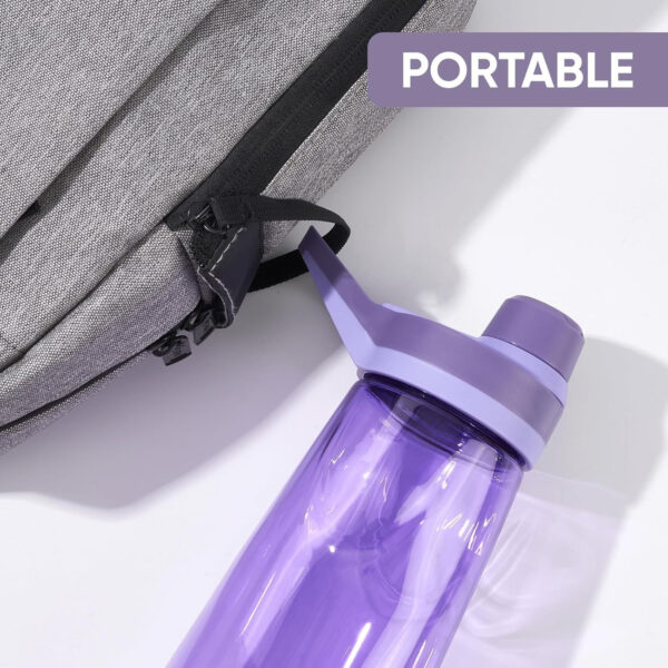 Kerilyn 32oz Clear Water Bottle, Reusable Sports Water Bottle with Handle, Spill-Proof, Leak-Proof Water Bottle for Gym, Hiking, Travel, Black