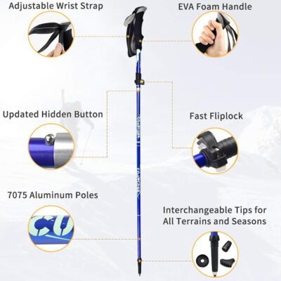 689ad3d67f219462d28bba24e7261c18e6129854cf4b983169389.jpg Covacure Trekking Poles Collapsible Hiking Poles - Aluminum Alloy 7075 Trekking Sticks with Quick Lock System, Telescopic, Collapsible, Ultralight for Hiking, Camping