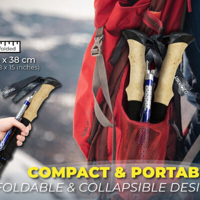 Trekology Trek-Z Collapsible Hiking & Trekking Poles - Balance Support for Seniors, Women, and Men, 2pc Per Set