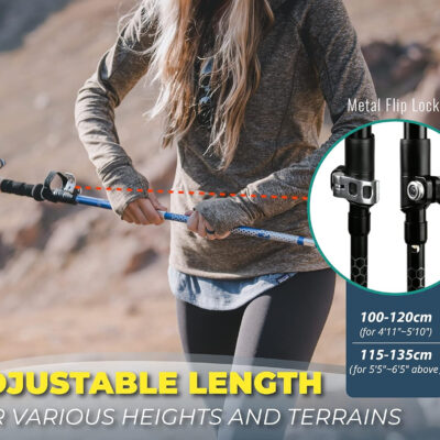 Trekology Trek-Z Collapsible Hiking & Trekking Poles - Balance Support for Seniors, Women, and Men, 2pc Per Set