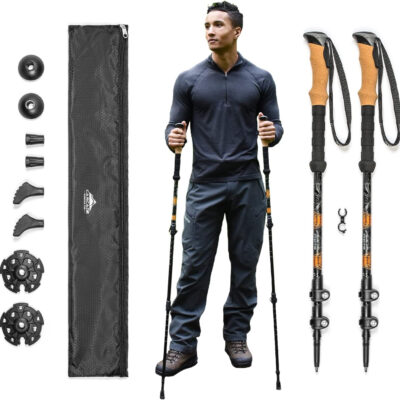 689ad4a6359403735a67302499fb12e27c70c0d3b67c8541a37e8.jpg Cascade Mountain Tech Lightweight Aircraft-Grade Aluminum Trekking Poles with Extended Down Grip Plus Tip Kit