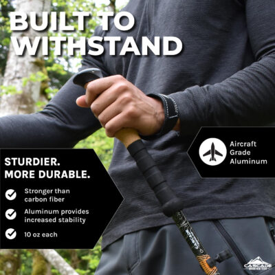 689ad4a78b35e9ab21d4083ae2dd5f830ff5c8e3a3f36791b6df7.jpg Cascade Mountain Tech Lightweight Aircraft-Grade Aluminum Trekking Poles with Extended Down Grip Plus Tip Kit