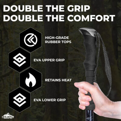 689ad4cdcfe99f1df1ab6c85945700ad55bb32786005c375970f3.jpg Cascade Mountain Tech Lightweight Aircraft-Grade Aluminum Trekking Poles with Extended Down Grip Plus Tip Kit