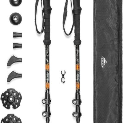 689ad4cf2e468bd25eb7f30bac9798e6321071742e92877f2a5df.jpg Cascade Mountain Tech Lightweight Aircraft-Grade Aluminum Trekking Poles with Extended Down Grip Plus Tip Kit