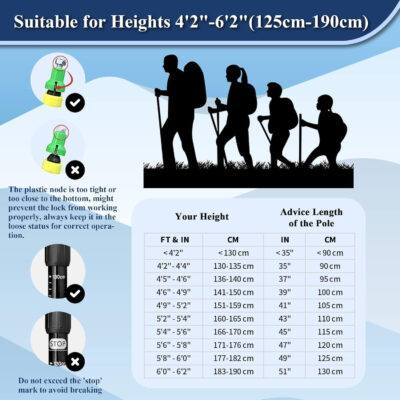 689ad503238a8a87ac7dbcac1ae9023bce8a51aba60f8d48e261f.jpg TheFitLife Nordic Walking Trekking Poles - 2 Sticks with Anti-Shock and Quick Lock System, Telescopic, Collapsible, Ultralight for Hiking, Camping, Mountaining, Backpacking, Walking, Trekking