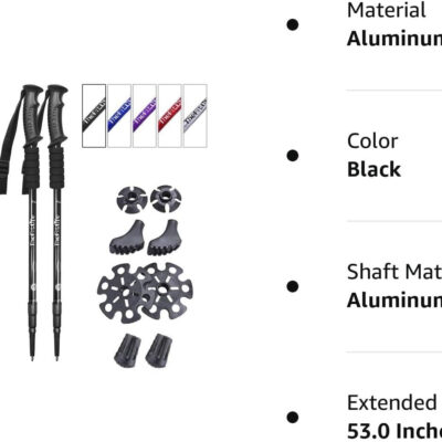 689ad50792780f4d95aff0bb3a4e6fe92e328a6f6d4c41ea7dc2d.jpg TheFitLife Nordic Walking Trekking Poles - 2 Sticks with Anti-Shock and Quick Lock System, Telescopic, Collapsible, Ultralight for Hiking, Camping, Mountaining, Backpacking, Walking, Trekking