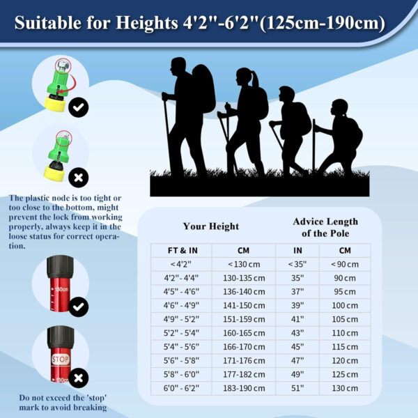 689ad50e30af52b9f977ff92beb7ade1c74e6f6acc9ec61502996.jpg TheFitLife Nordic Walking Trekking Poles - 2 Sticks with Anti-Shock and Quick Lock System, Telescopic, Collapsible, Ultralight for Hiking, Camping, Mountaining, Backpacking, Walking, Trekking