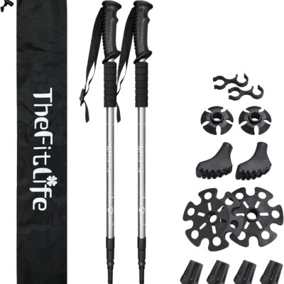 689ad51273c5767a472d7d16f244d7877c65a06074eacf9c3eeb8.jpg TheFitLife Nordic Walking Trekking Poles - 2 Sticks with Anti-Shock and Quick Lock System, Telescopic, Collapsible, Ultralight for Hiking, Camping, Mountaining, Backpacking, Walking, Trekking