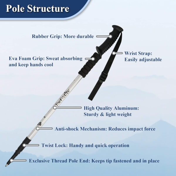 689ad513e4b51b5a161119545198ea3ada824f205e00b6cb01ecb.jpg TheFitLife Nordic Walking Trekking Poles - 2 Sticks with Anti-Shock and Quick Lock System, Telescopic, Collapsible, Ultralight for Hiking, Camping, Mountaining, Backpacking, Walking, Trekking