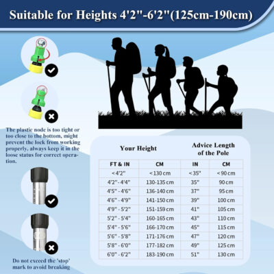 689ad5154ea36d773abfd33374f4049fac27eef0a38291ab54758.jpg TheFitLife Nordic Walking Trekking Poles - 2 Sticks with Anti-Shock and Quick Lock System, Telescopic, Collapsible, Ultralight for Hiking, Camping, Mountaining, Backpacking, Walking, Trekking