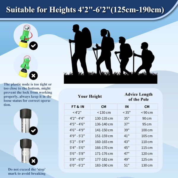 689ad5154ea36d773abfd33374f4049fac27eef0a38291ab54758.jpg TheFitLife Nordic Walking Trekking Poles - 2 Sticks with Anti-Shock and Quick Lock System, Telescopic, Collapsible, Ultralight for Hiking, Camping, Mountaining, Backpacking, Walking, Trekking