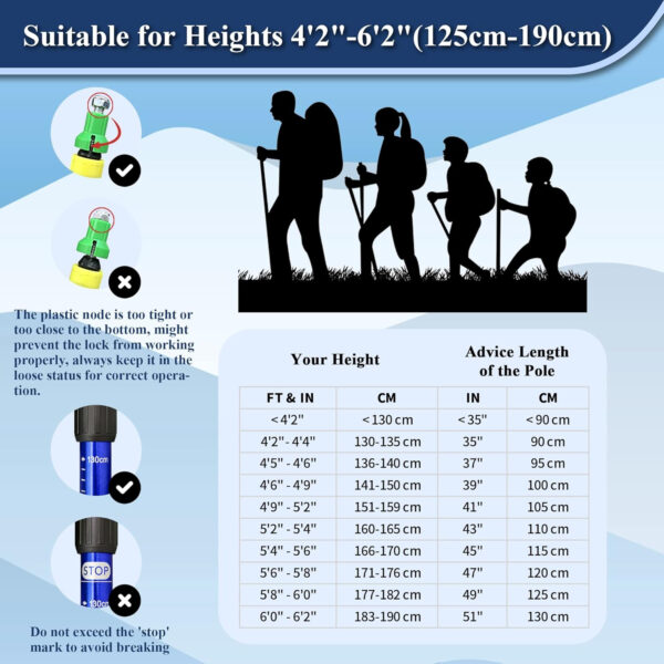 689ad51b0488720e27b356149d815f9d08ce75f5903f0b7e7fb48.jpg TheFitLife Nordic Walking Trekking Poles - 2 Sticks with Anti-Shock and Quick Lock System, Telescopic, Collapsible, Ultralight for Hiking, Camping, Mountaining, Backpacking, Walking, Trekking