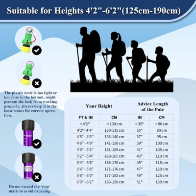 689ad51f361806dec96c4f6fd0ed0ba755f1b32ca53aee47882b3.jpg TheFitLife Nordic Walking Trekking Poles - 2 Sticks with Anti-Shock and Quick Lock System, Telescopic, Collapsible, Ultralight for Hiking, Camping, Mountaining, Backpacking, Walking, Trekking