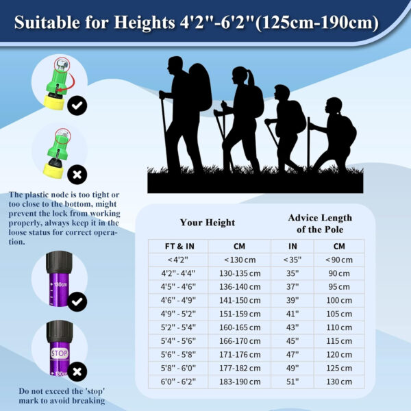 689ad51f361806dec96c4f6fd0ed0ba755f1b32ca53aee47882b3.jpg TheFitLife Nordic Walking Trekking Poles - 2 Sticks with Anti-Shock and Quick Lock System, Telescopic, Collapsible, Ultralight for Hiking, Camping, Mountaining, Backpacking, Walking, Trekking