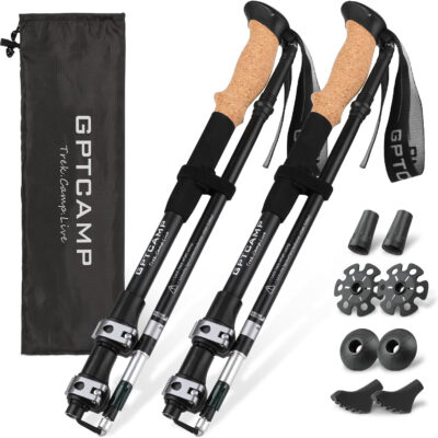 689ad5a19e23937eca6cca4580940ffa77dab812aab5bab1f1435.jpg GPTCAMP Walking Sticks,Trekking Poles Collapsible Hiking Poles,Lightweight Folding Travel Walking Pole for Men Women,2pc Adjustable Hiking Stick with EVA Foam Grips for Backpacking