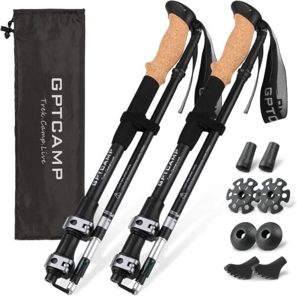 689ad5a19e23937eca6cca4580940ffa77dab812aab5bab1f1435.jpg GPTCAMP Walking Sticks,Trekking Poles Collapsible Hiking Poles,Lightweight Folding Travel Walking Pole for Men Women,2pc Adjustable Hiking Stick with EVA Foam Grips for Backpacking