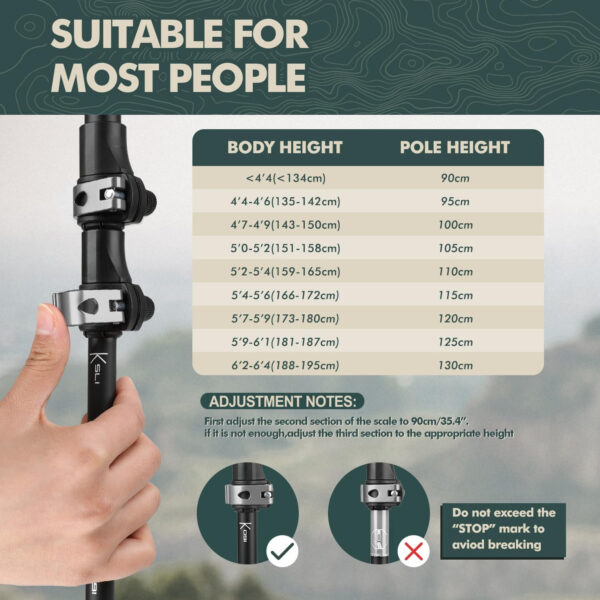 689ad5a8d60366ccec9377355a9be88a7abefc4fe4d592e3a3bf5.jpg GPTCAMP Walking Sticks,Trekking Poles Collapsible Hiking Poles,Lightweight Folding Travel Walking Pole for Men Women,2pc Adjustable Hiking Stick with EVA Foam Grips for Backpacking