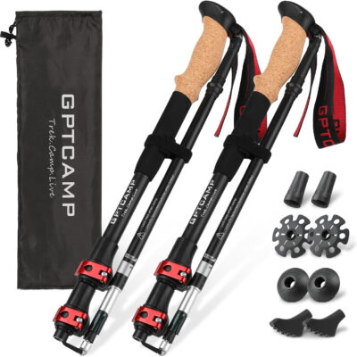 689ad5abd4bf895dd42c8a135ccc468f33046aaf30a592b98d56d.jpg GPTCAMP Walking Sticks,Trekking Poles Collapsible Hiking Poles,Lightweight Folding Travel Walking Pole for Men Women,2pc Adjustable Hiking Stick with EVA Foam Grips for Backpacking