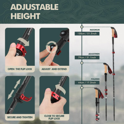 689ad5aedef178f271160b7250f809ea13296b72dbf14d1be7efd.jpg GPTCAMP Walking Sticks,Trekking Poles Collapsible Hiking Poles,Lightweight Folding Travel Walking Pole for Men Women,2pc Adjustable Hiking Stick with EVA Foam Grips for Backpacking