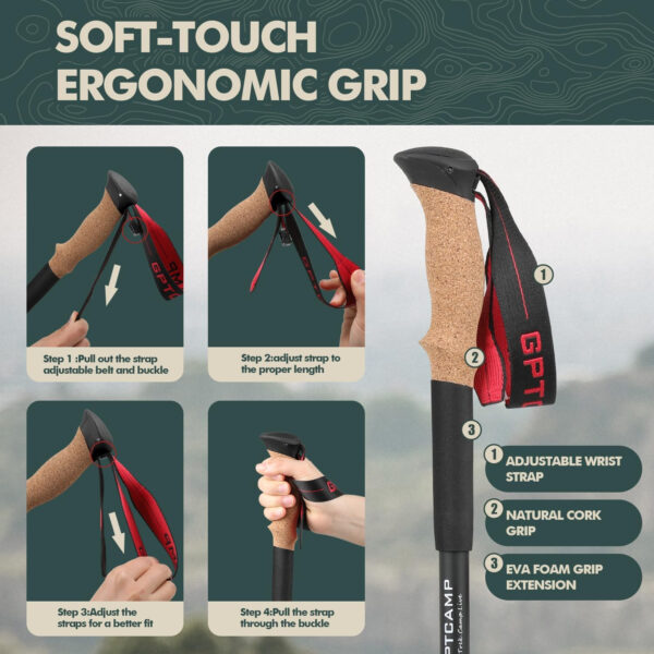 689ad5b1dfb52f4cd6e2a18cce21c8bf7c7eff7e57160696d6da1.jpg GPTCAMP Walking Sticks,Trekking Poles Collapsible Hiking Poles,Lightweight Folding Travel Walking Pole for Men Women,2pc Adjustable Hiking Stick with EVA Foam Grips for Backpacking