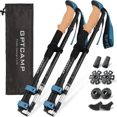 689ad5b6f109a27a5aa1635235b08ac6fef1920d8dd06766ea24f.jpg GPTCAMP Walking Sticks,Trekking Poles Collapsible Hiking Poles,Lightweight Folding Travel Walking Pole for Men Women,2pc Adjustable Hiking Stick with EVA Foam Grips for Backpacking