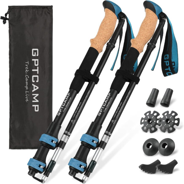 689ad5b6f109a27a5aa1635235b08ac6fef1920d8dd06766ea24f.jpg GPTCAMP Walking Sticks,Trekking Poles Collapsible Hiking Poles,Lightweight Folding Travel Walking Pole for Men Women,2pc Adjustable Hiking Stick with EVA Foam Grips for Backpacking