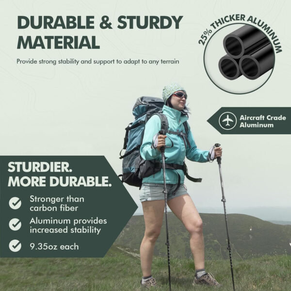 689ad6128c9932325aada94c4930489a3a96edab3fb80e47b7f08.jpg KINGGEAR Nordic Walking Stick, TP1 Hiking Poles Retractable Lightweight 7075 Aluminum, Trekking Poles with Flip Lock, Natural Cork and EVA Grip, 2pc Hiking Gear