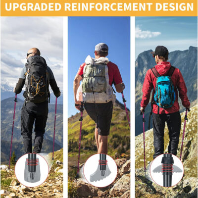 Covacure Hiking Poles Collapsible Trekking Poles - Aluminum Alloy 7075 Walking Sticks for Hiking with Telescopic & Foldable Tri-fold Design Hiking Gear for Women Men, Hiking, Camping, Climbing