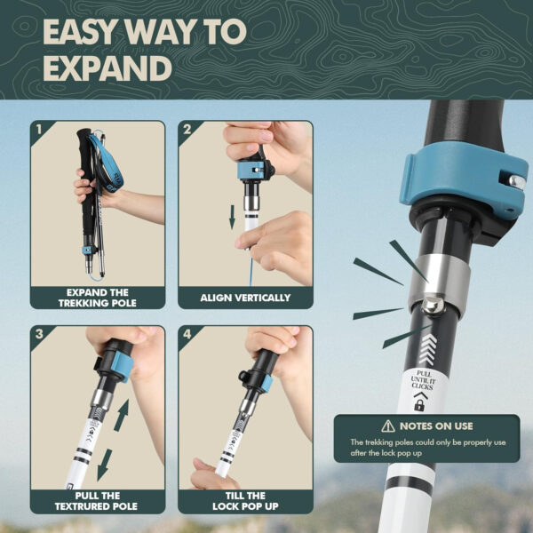 689ad6ba352ed07947398f4476fad9ed9dfb7ea68c800aafecb17.jpg GPTCAMP Walking Sticks Collapsible Hiking Poles,Lightweight Trekking Poles Made of Carbon -Aluminum,2pc Folding Halking Stick for Men & Women,with Extra-Long Foam Handle and Flip Lock,Blue