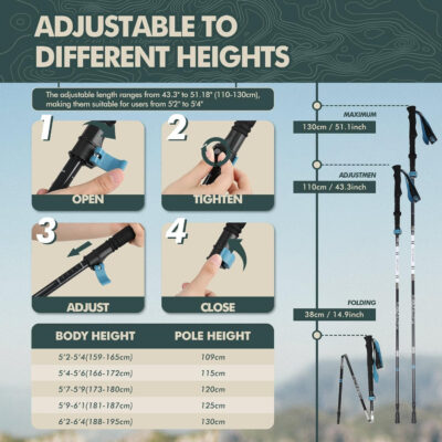 689ad6bbbb7b47c733548f6e13c79fd8b28469b5a2c10c0cb8348.jpg GPTCAMP Walking Sticks Collapsible Hiking Poles,Lightweight Trekking Poles Made of Carbon -Aluminum,2pc Folding Halking Stick for Men & Women,with Extra-Long Foam Handle and Flip Lock,Blue