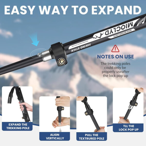 689ad6ea49f21b7dcc25034fb140cbcc3a1b364dd4f689d1557e6.jpg Collapsible Hiking Poles, 7075 Aluminum Trekking Poles, 2pc Lightweight Folding Adjustable for Men & Women, Walking Sticks for Hiking, Camping, Backpacking