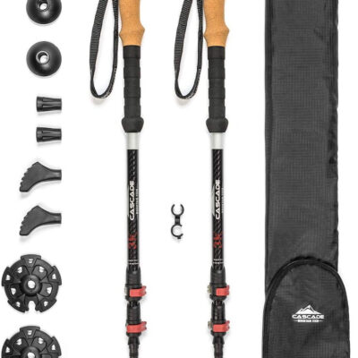 689ad752a2ef825e91c38ff5f1cd44eeb17d78a12927d41f3e902.jpg Cascade Mountain Tech Trekking Poles - Carbon Fiber Walking or Hiking Sticks with Quick Adjustable Locks
