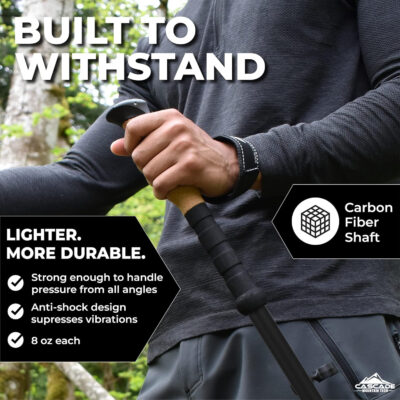 689ad753d467f507a4e413ba556066aa4804cc0fb34042478d40f.jpg Cascade Mountain Tech Trekking Poles - Carbon Fiber Walking or Hiking Sticks with Quick Adjustable Locks