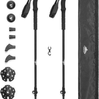 689ad75d01980ea52e1663389d492cbe20357e1651f01bf7ab18b.jpg Cascade Mountain Tech Trekking Poles - Carbon Fiber Walking or Hiking Sticks with Quick Adjustable Locks