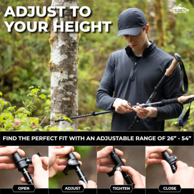 689ad761d6dd049639e642c07693a5c99e2c0e1f9a5c83b3ca046.jpg Cascade Mountain Tech Trekking Poles - Carbon Fiber Walking or Hiking Sticks with Quick Adjustable Locks