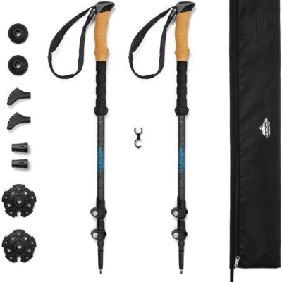 689ad76ed94e56b7dd6ef3430f59e7f72172a6dd8451b7035a1cf.jpg Cascade Mountain Tech Trekking Poles - Carbon Fiber Walking or Hiking Sticks with Quick Adjustable Locks
