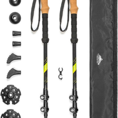 689ad77f02f4021306b94cc0e183b0a73107c315237676ade22ea.jpg Cascade Mountain Tech Trekking Poles - Carbon Fiber Walking or Hiking Sticks with Quick Adjustable Locks