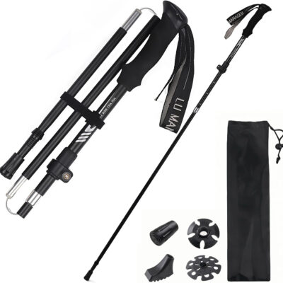 689ad7c040041fccd0b1dabcfdc3fd510519267d520964d371f40.jpg WWJ Collapsible Trekking Hiking Poles - 1 Pc Lightweight Adjustable Folding Walking Sticks for Hiking & Trekking (7075 Aluminum Alloy, Quick Lock System) Pole - for Men & Women Adults