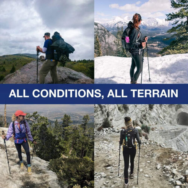 Montem Ultra Light 100% Carbon Fiber Trekking, Walking, and Hiking Poles - One Pair (2 Poles) - Ultra Light, Quick Locking, Foldable, Weather-Resistant and Ultra Durable