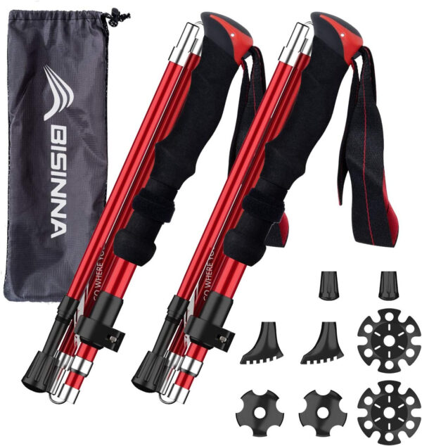 689ad83cf00d11a1fbd69647d14b292b2db8c598970cb48db21db.jpg BISINNA Collapsible Trekking Hiking Poles- 2 Pack Folding Aluminum Walking Sticks with Quick Lock System 4 Season Accessories,Telescopic, Adjustable, Lightweight for Men Women