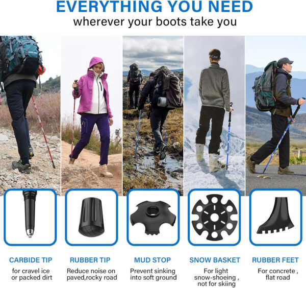 689ad844ac41b944eeca625ecc3b072b2989c03ebccbc06c9f9c5.jpg BISINNA Collapsible Trekking Hiking Poles- 2 Pack Folding Aluminum Walking Sticks with Quick Lock System 4 Season Accessories,Telescopic, Adjustable, Lightweight for Men Women