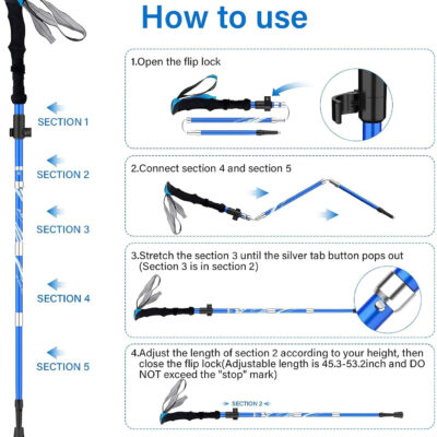 689ad84e44e147aa0fd2f04758b458048603b5148d431136b52d4.jpg BISINNA Collapsible Trekking Hiking Poles- 2 Pack Folding Aluminum Walking Sticks with Quick Lock System 4 Season Accessories,Telescopic, Adjustable, Lightweight for Men Women