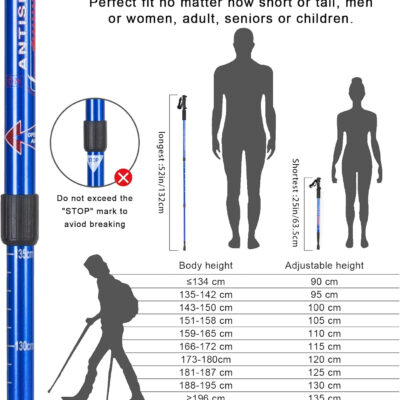 689ad8972ca0dc56da0f66760b2882f231a3fa94689323cb48bb3.jpg Aihoye Trekking Poles Shock Absorbing Adjustable Hiking or Walking Sticks for Hiking Collapsible Strong, 2-pc Pack Lightweight Walking Pole, All Terrain Accessories and Carry Bag