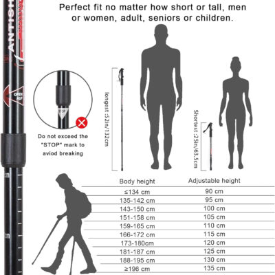 689ad8a800220525fb83f9591e51d7c401b52a95391b6bf1922ce.jpg Aihoye Trekking Poles Shock Absorbing Adjustable Hiking or Walking Sticks for Hiking Collapsible Strong, 2-pc Pack Lightweight Walking Pole, All Terrain Accessories and Carry Bag