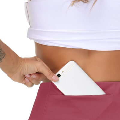 THE GYM PEOPLE Women’s High Waist Running Shorts with Liner Athletic Hiking Workout Shorts Zip Pockets