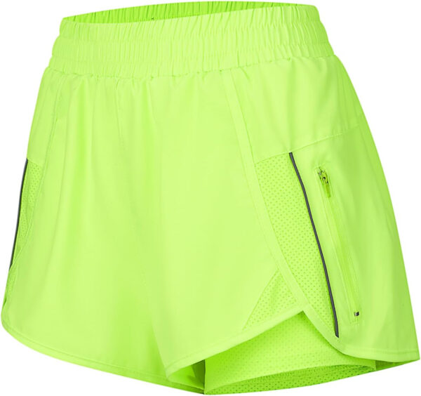 Athletic Shorts for Women High Split Running Workout Quick Dry Shorts with Liner(No Pocket)