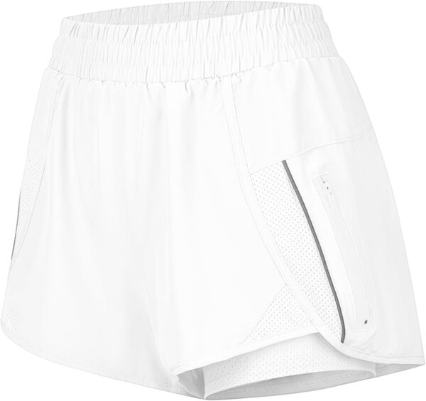 Athletic Shorts for Women High Split Running Workout Quick Dry Shorts with Liner(No Pocket)