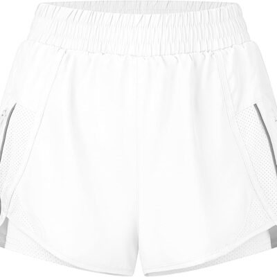 Athletic Shorts for Women High Split Running Workout Quick Dry Shorts with Liner(No Pocket)