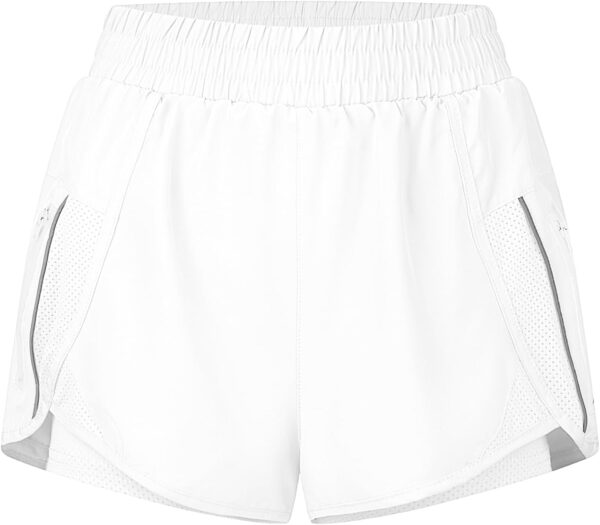 Athletic Shorts for Women High Split Running Workout Quick Dry Shorts with Liner(No Pocket)