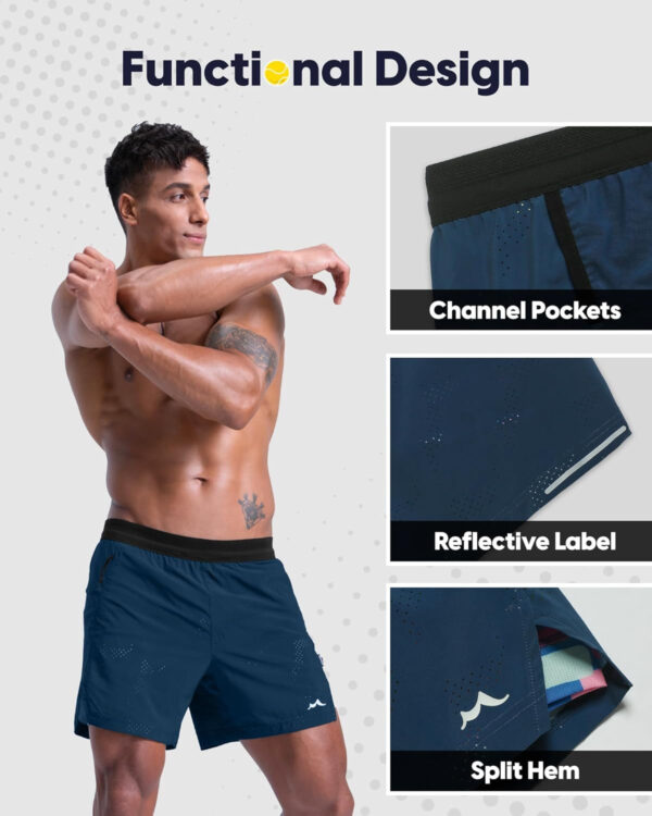 maamgic Men's 2 in 1 Gym Shorts 5 Inch Athletic Tennis Shorts Stretch Workout Running Shorts with Liner